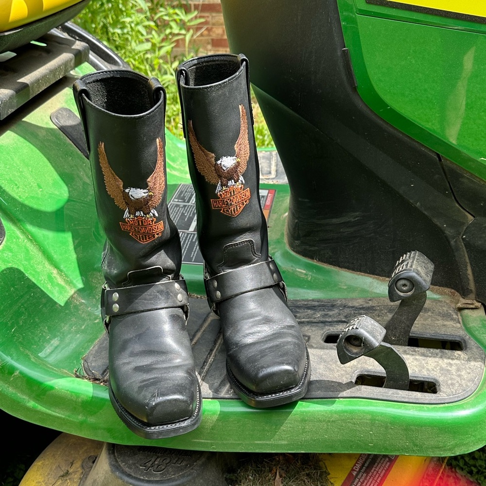Harley Davidson Darren Eagle Moto Biker Leather Boots M 7D W 8.5 9 Free People